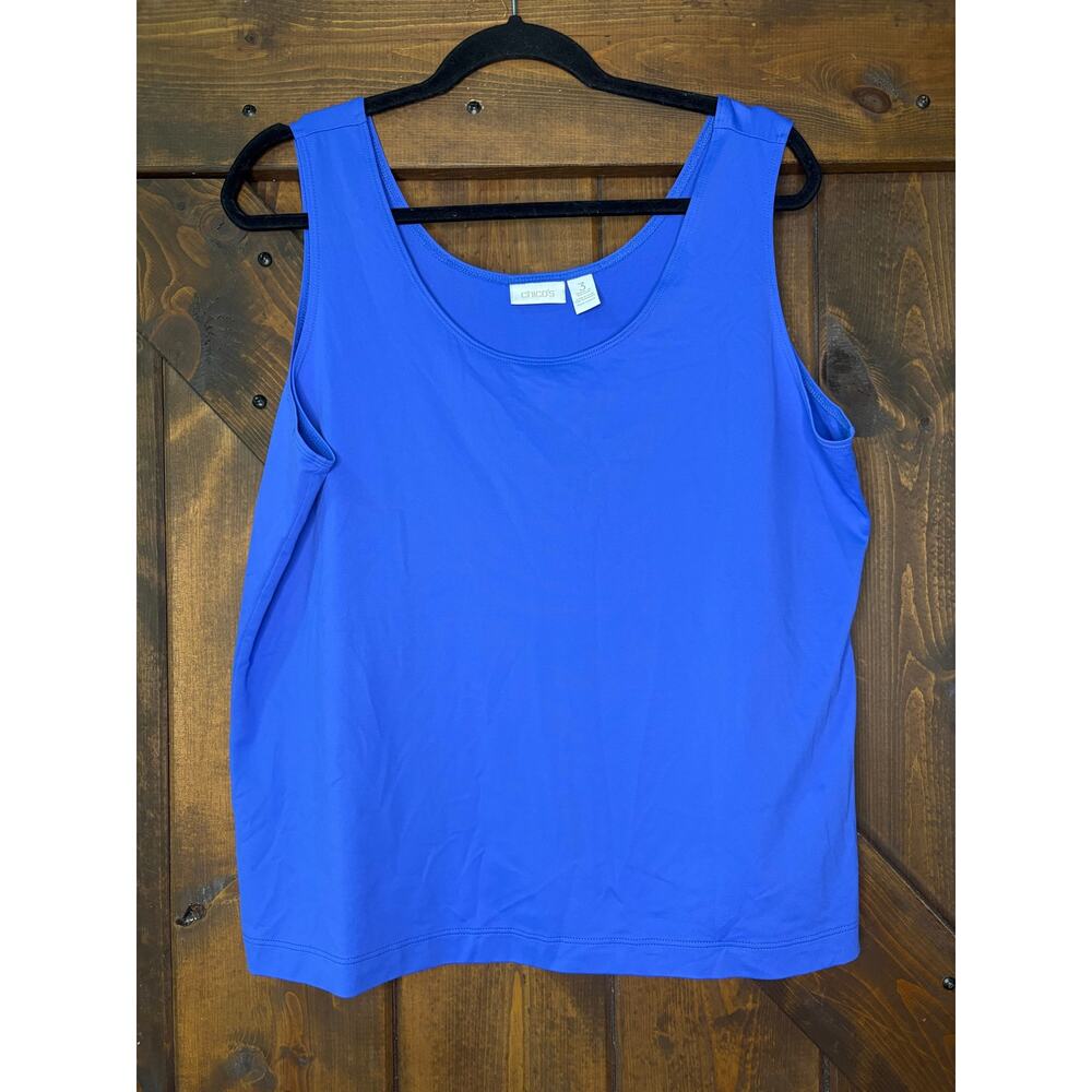 Chico's women’s 3 blue Sleeveless Shell Tank Top